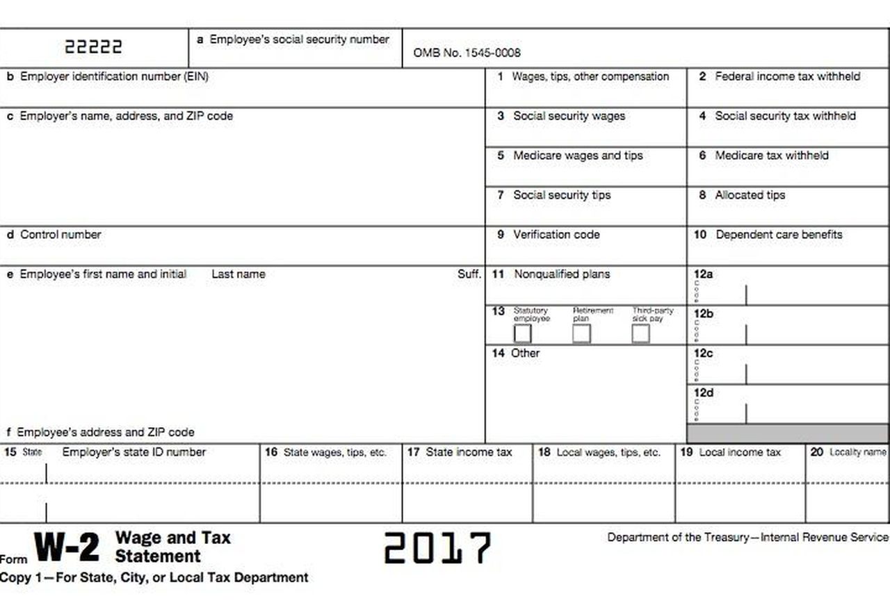 W2 form example