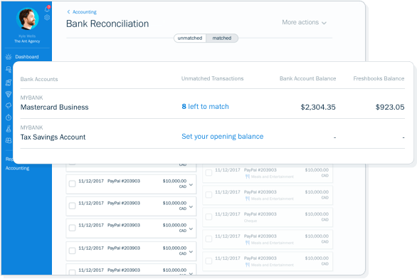 Bank Reconciliation modal