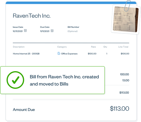 Automatic Bill Receipt Data Capture modal